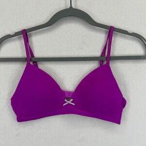 Circo Purple Bra Size 34A‎ Womens Silver Dot Adjustable Straps Padded Lined
